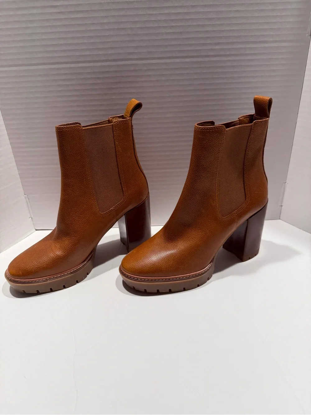 Tory Burch Camel Lug Ankle Boots